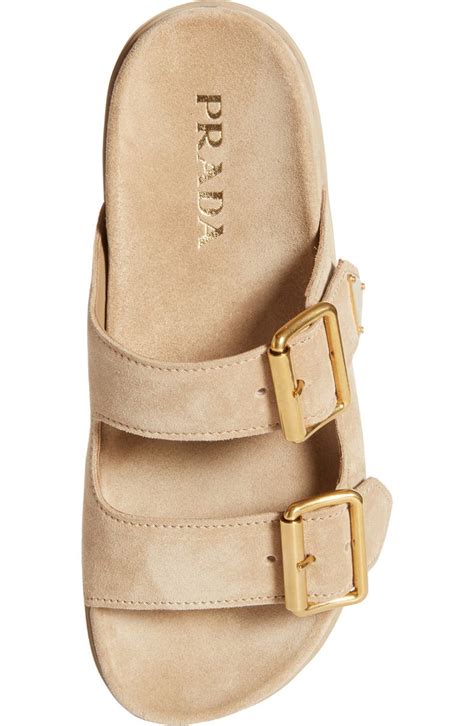 prada double strap sandal|Prada chunky heel sandal.